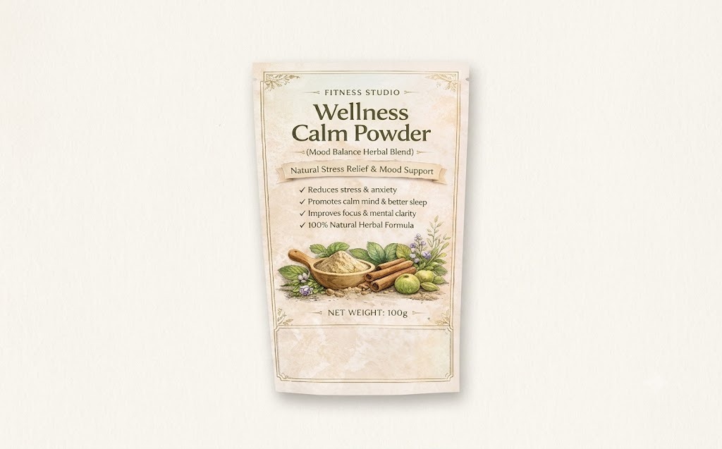 Wellness Calm Powder by Ayeesha is a 100% natural herbal wellness blend carefully formulated to help relax the mind, reduce everyday stress, and support restful sleep.